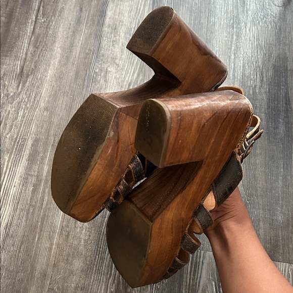 Bed Stu Fontella Wood Clog Platform Sandals 9.5 - Picture 5 of 7